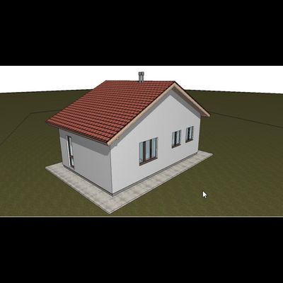 Одноэтажный дом с двумя спальнями 42м² (S55)
