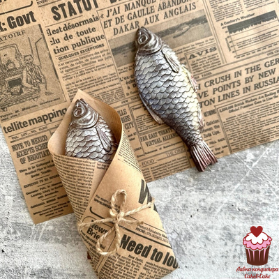 Бумага для бенто жиростойкая в листах "Газета" 20х30см, 5 листов