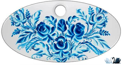 Раковина Эстет Monako 60 х 50 см Каменная на столешницу. Ручная роспись