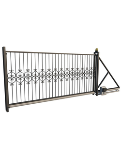 СВАРНЫЕ ОТКАТНЫЕ ВОРОТА С КОВКОЙ (Артикул СОВ-03)