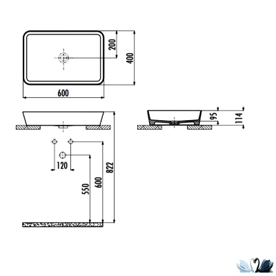 Раковина Creavit Loop LP060-00CB00E-0000 LP060 прямоугольная 60 см, глянец белоснежного цвета