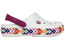 CROCS CROCBAND RAINBOW GITTER CLOG БЕЛЫЕ