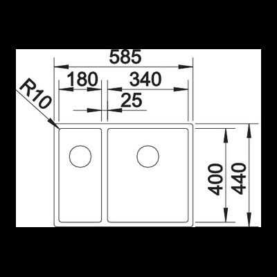 Мойка Blanco CLARON 340/180-U (чаша слева)