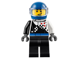Buggy Driver, Checkered Race Torso, Blue Helmet, Black Legs, n/a (cty0712)