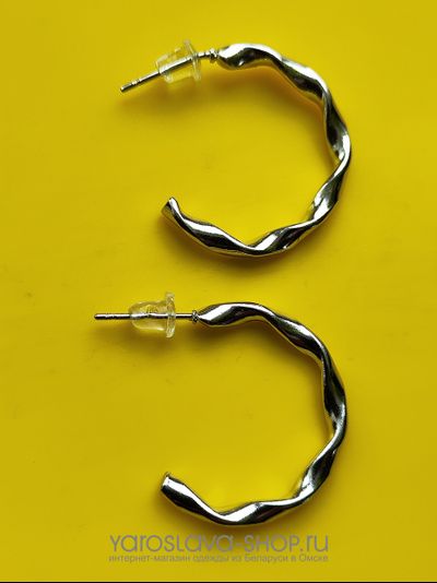 Модель: АЛ-273. Серьги-кольца витая трубка.