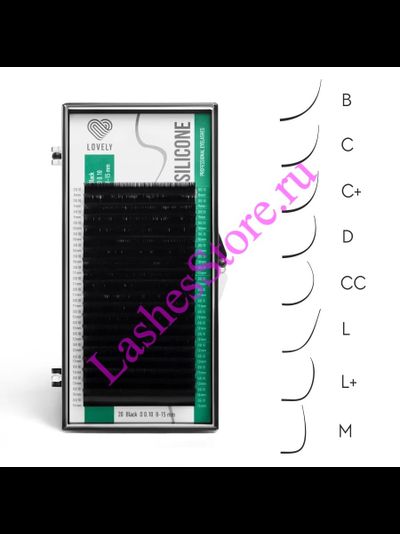 Ресницы чёрные LOVELY «Silicone» - MIX (20 линий)