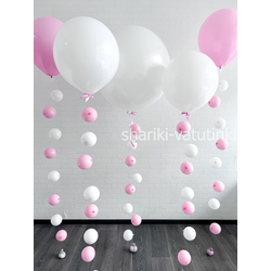 Шары цепочки с пузырями (4 шт), "Розовое облако"