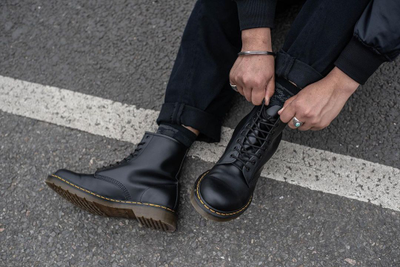 Ботинки Dr Martens 1460 SMOOTH Chroma Silver черные