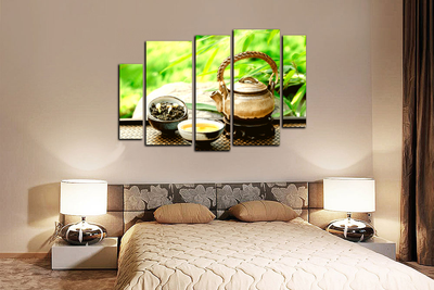 Модульная картина "Зеленый чай"