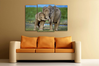 Модульная картина "Мамин слоненок"