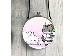 Сумка круглая Котики №7