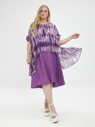 Платье с шифоновой накидкой в цвете Dahlia (георгин)