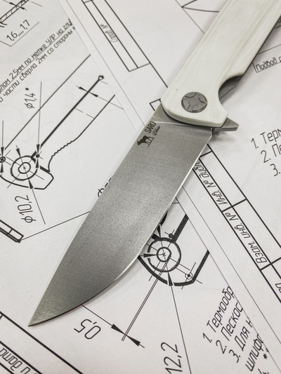 Складной нож Чиж NEXT сталь Elmax,  рукоять G10, цвет белый