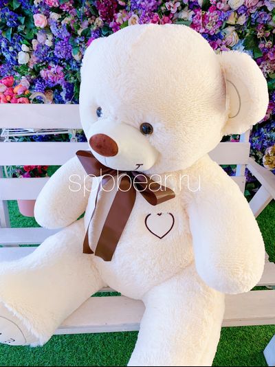 Большой плюшевый медведь 135 см бежевый Феликс