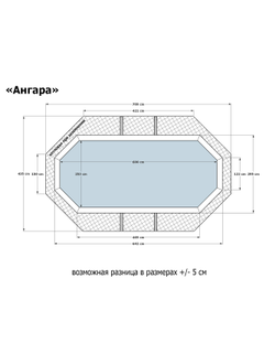 Деревянный морозоустойчивый бассейн "Ангара" 600 х 250 х 145 см Кристалл