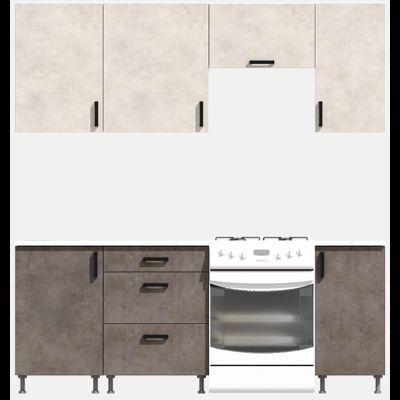 Кухня Эконом 1,5 метра (1100х400) Цвет: Цемент светлый/Цемент темный