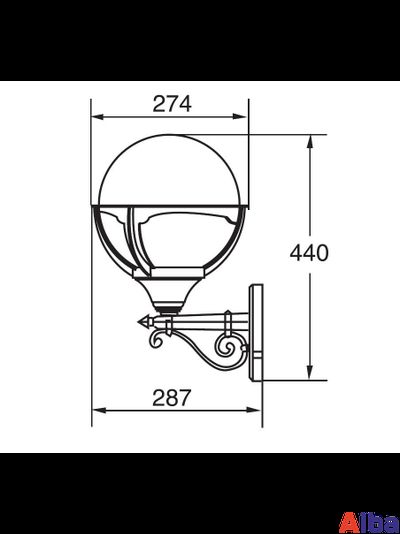 Светильник настенный парковый  GENOVA 88101 Bl UP