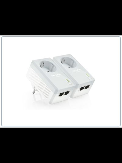 TP-LINK TL-PA4020PKIT, HomePlug AV Сетевой адаптер PowerLine 500 Мбит/с Ethernet портами 2 шт. с розетками (комплект 2 шт.)