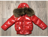 М.388 Куртка Moncler красная лак (128,140)
