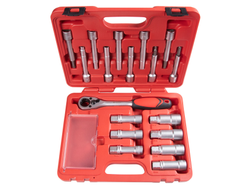 Набор торцевых головок и насадок для обслуживания амортизационных стоек, кейс, 18 предметов МАСТАК 100-10018C