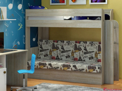 Двухярусная кровать КАРАМЕЛЬ-75 сонома/биг-бен