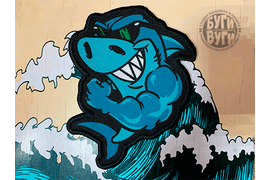 Печатный патч Акула