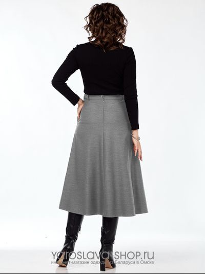 Женская юбка А-силуэта в темно-сером цвете