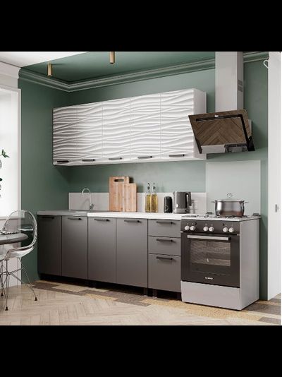 Рио 2,0м кухонный гарнитур  Белый / F02