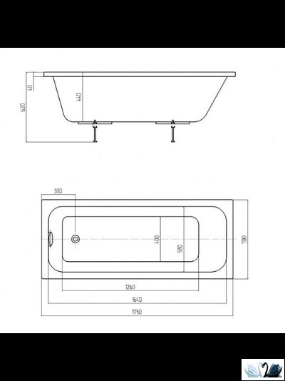 Ванна Azario Bella 175x70 см AV.0020175, акриловая, прямоугольной формы