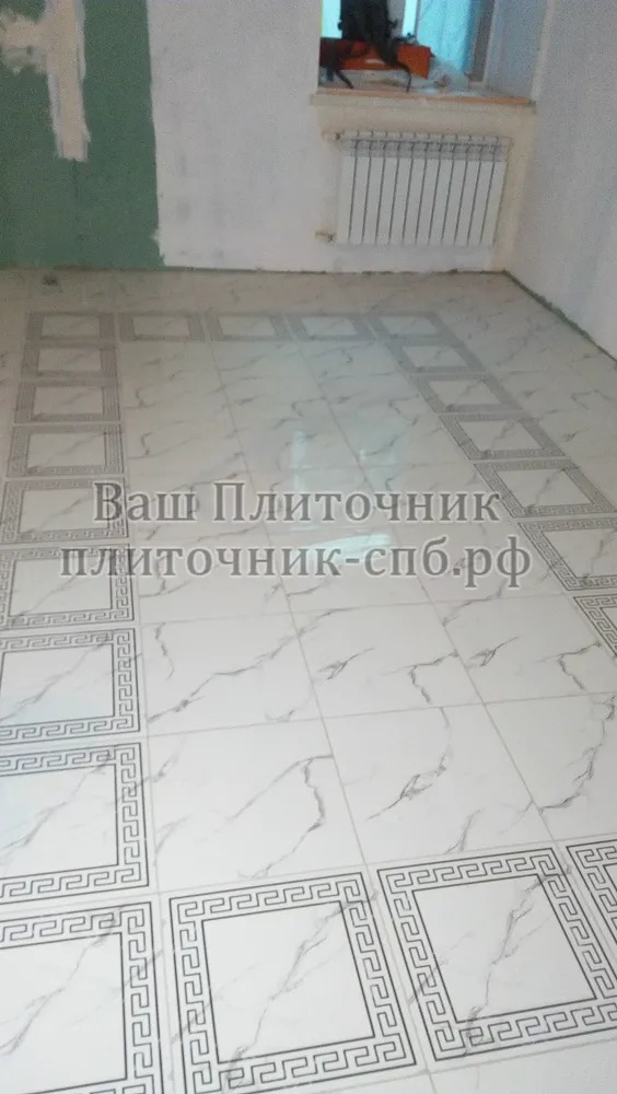 Прямая укладка плитки на пол