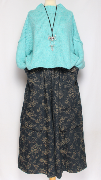 ДЖЕМПЕР КОРОТКИЙ "КИМОНО ШОВ СТОЙКА" широкий рукав морская волна, мятный до р.52