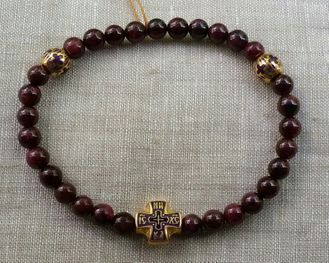 Православные браслет-чётки «Гранат» горячая эмаль