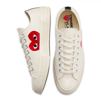 Конверсы X Comme Des Garçons Play Chuck 70 Low Top белые