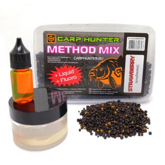 Пеллетс &quot;Carp Hunter Method mix Pellets + Fluoro + Liquid&quot;, 1-3мм / Белачан