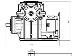 Редуктор лебедки РЧЛ-160х30 0406М.02.01.000-01, исполнение левое МЛЗ