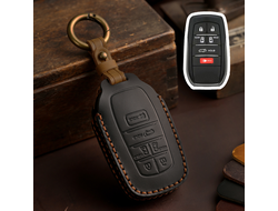 Чёрный кожаный чехол для ключа Toyota Sienna с 6 кнопками, выпускаемых с 2020 года в 4 поколении.