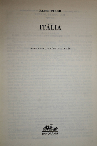 Fajth Tibor. Italia. Путеводитель. Будапешт: Panorama. 1969г.