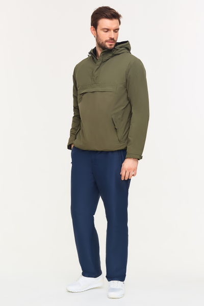 Брюки мужские, 1296, из плащевой ткани. на флисовой подкладке, темно-синие