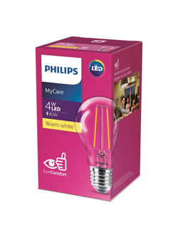 Лампа светодиодная Philips LED Classic 4-40W A60 E27 тепл. филам. груша