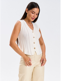 Жилет вязаный на пуговицах