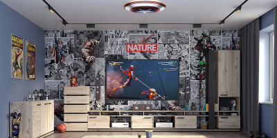 Композиция гостиной NATURE (НАТУРА) Гаскон Пайн-Черный