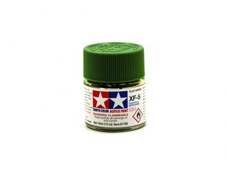 XF-5 FLAT GREEN, ACRYLIC PAINT MINI 10 ML. (ЗЕЛЁНЫЙ МАТОВЫЙ) TAMIYA