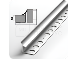 Алюминиевый внутренний профиль для плитки и керамогранита Лука ПК 06 серебро