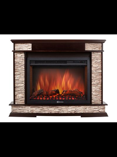 Портал Firelight Scala 30 камень сланец скалистый бурый, шпон тёмный дуб