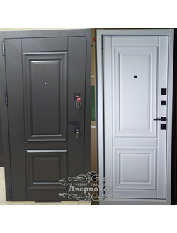 STEEL ART (МЕЛИТОПОЛЬ). NEW ТРОЯ 238.  105 мм. СТАЛЬ 2 мм. (ТРЕХКОНТУРНАЯ). НАТУРАЛЬНОЕ ДЕРЕВО ТЕМНЫЙ ШОКОЛАД/ ДУБ БРАШИРОВАННЫЙ. ДВУХЦВЕТНЫЙ КОРОБ.