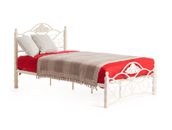 Кровать Canzona Wood slat base 140*200 см, дерево гевея/металл, белый/butter white