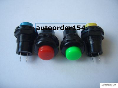 Выключатель кнопка круглая д.12 (без фиксации, пластмасс) 03000093