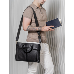 Кожаная мужская сумка Talponera black (арт. 5019-01)