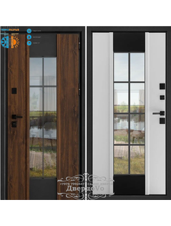 STEEL ART (СТИЛ АРТ) МЕЛИТОПОЛЬ. КОТТЕДЖ 265. ТЕРМОРАЗРЫВ. ДУБ ТЕМНЫЙ/БЕЛОЕ ДЕРЕВО. СТЕКЛОПАКЕТ.