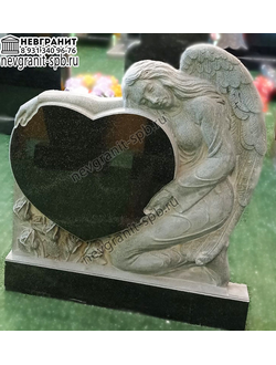 Памятник ангел горизонт сердце на могилу габбро